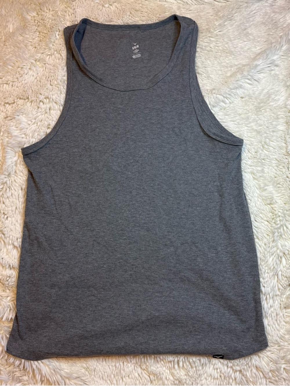 Project Titan men’s Large Gray ribbed Tank Top - Soft Stretchcy loose fit